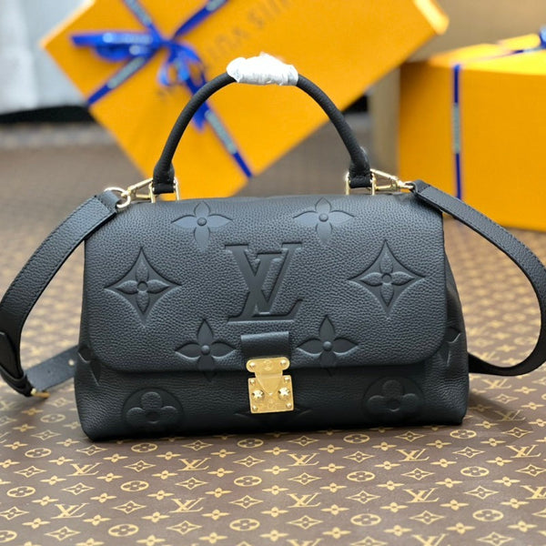 madeleine 30 black grained embossed calfskin