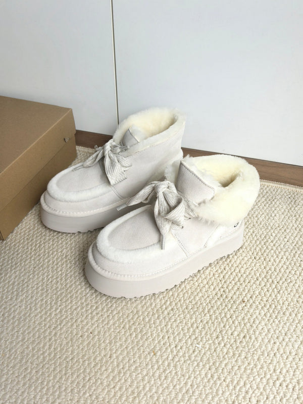 UGG Dopamine Snow Boots Light Grey Wool Suede 512874