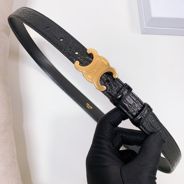 CEL Gold Buckle Belt 18mm Calfskin 176670