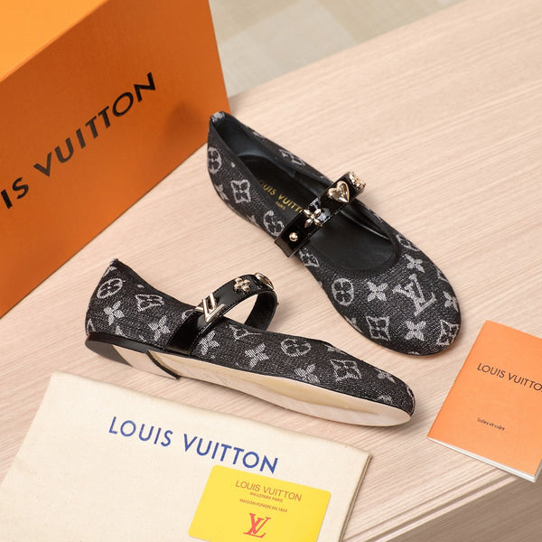 LV 25C Romy Flat Black Monogram Denim Fabric With gold logo 218309