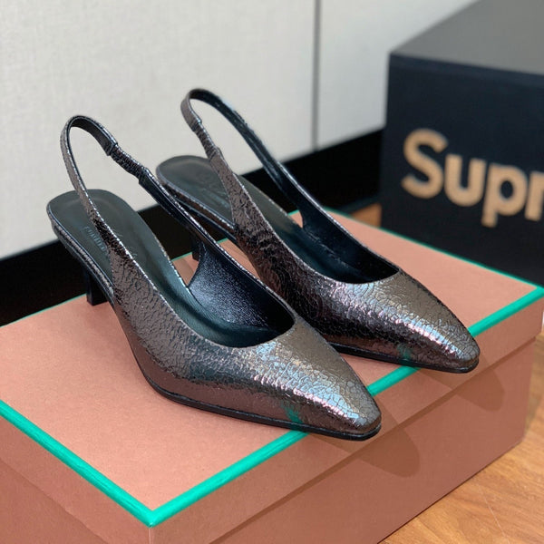 Rebecca Slingbacks 50 Black Brown Calfskin