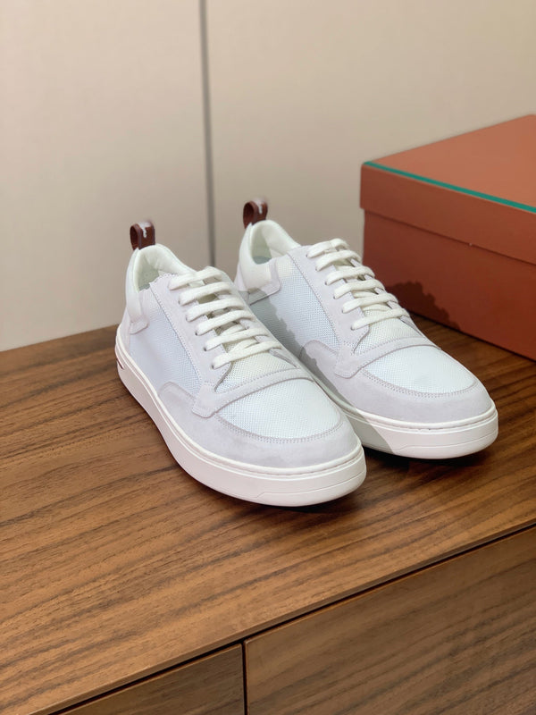 LP NEWPORT WALK SNEAKERS IN CAMOSCIO GRIGIO CHIARO