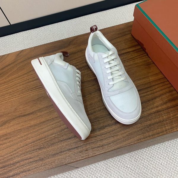 LP NEWPORT WALK SNEAKERS IN CAMOSCIO GRIGIO CHIARO