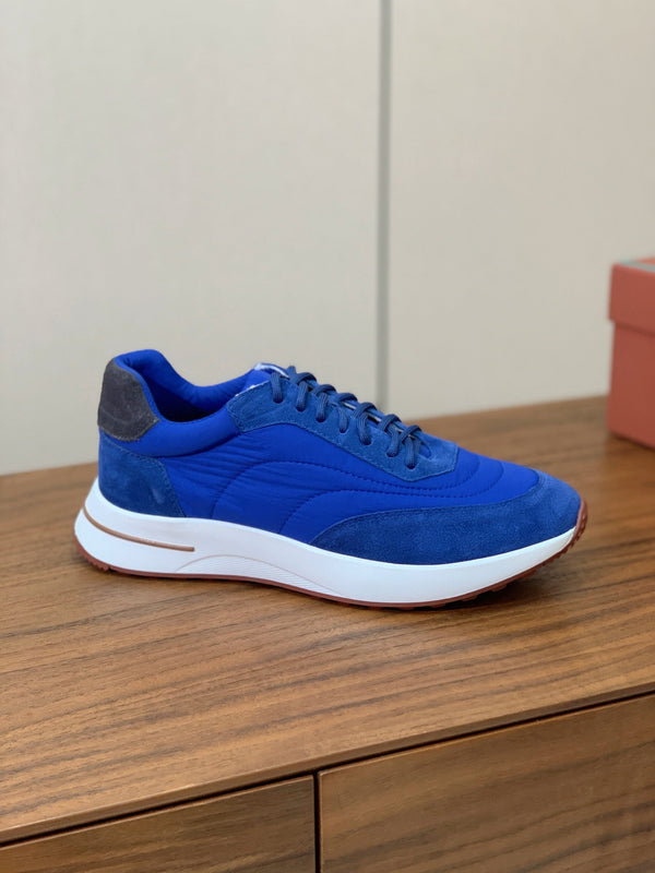 LP Week End Walk Sneaker In Blue Mix Dark Grey Denim Fabric And Sudede 984388