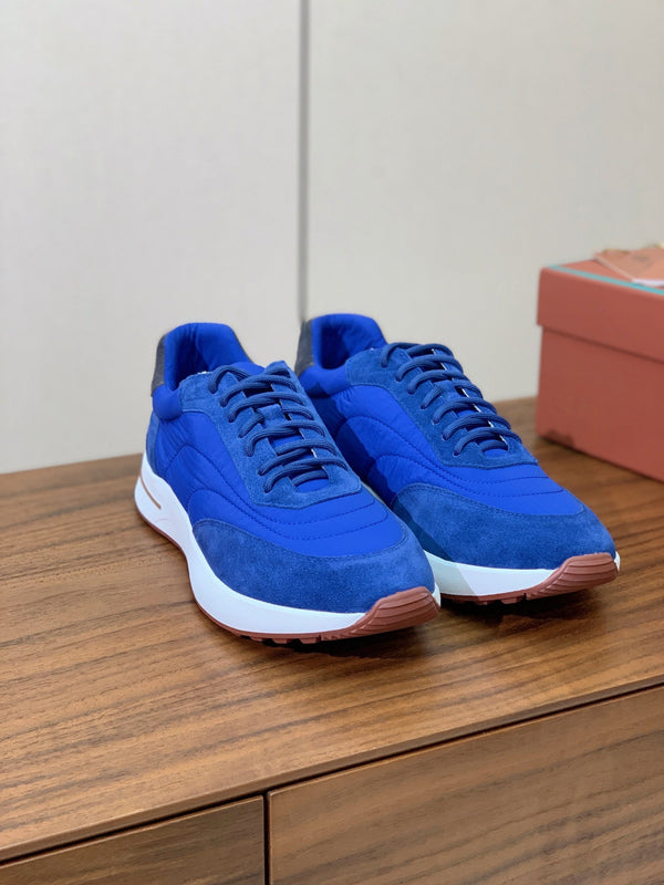 LP Week End Walk Sneaker In Blue Mix Dark Grey Denim Fabric And Sudede 984388