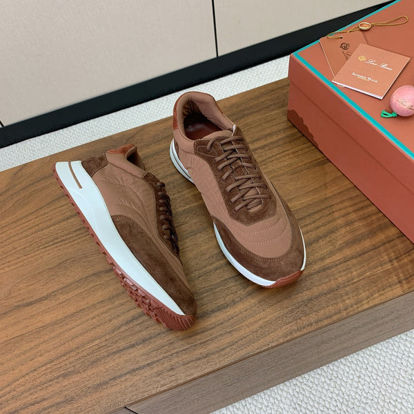 LP Week End Walk Sneaker In Tawny Mix Earth Brown Denim Fabric And Sudede 984389