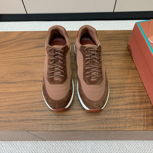 LP Week End Walk Sneaker In Tawny Mix Earth Brown Denim Fabric And Sudede 984389