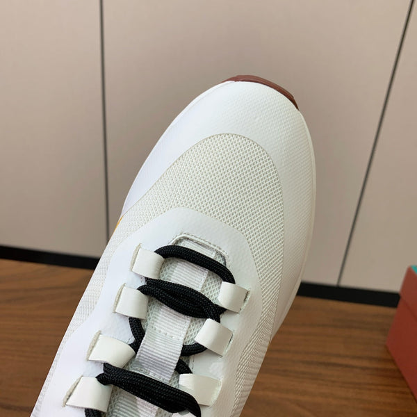 LP Week-End Walk Sneaker In White Mix Black Yellow Mesh Fabric 984413