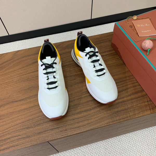 LP Week-End Walk Sneaker In White Mix Black Yellow Mesh Fabric 984413