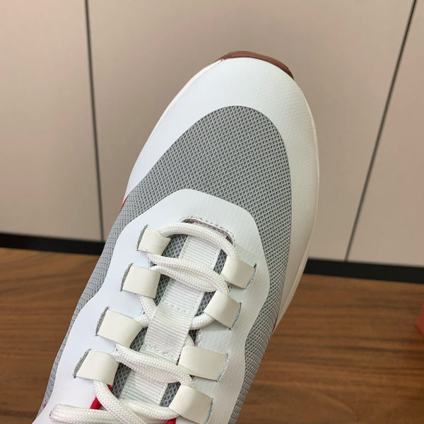 LP Week-End Walk Sneaker In Grey White Mix Red Black Mesh Fabric 984407