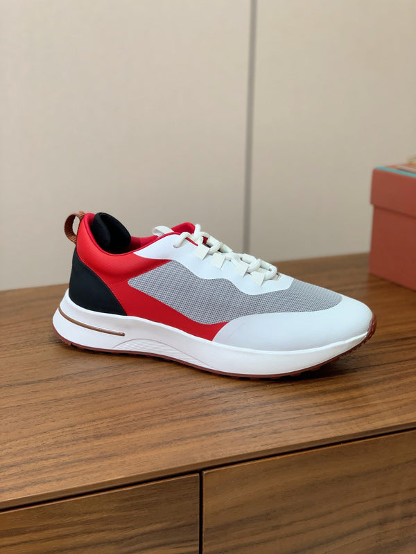 LP Week-End Walk Sneaker In Grey White Mix Red Black Mesh Fabric 984407