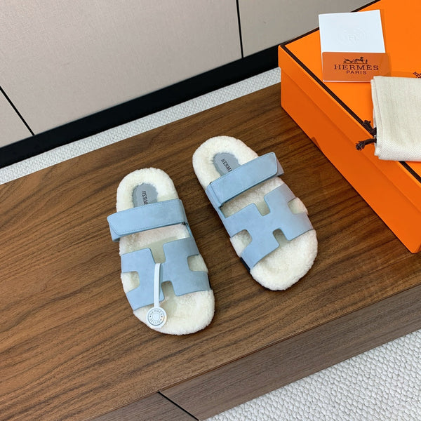 HM Chypre Sandal Cloud Blue Mix White Wool And Cowhide Lining  984208