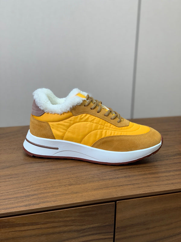 LP Week-end Walk Sneakers In Yellow Mix Dark Yellow Denim With Wool Fleece Lining  984278