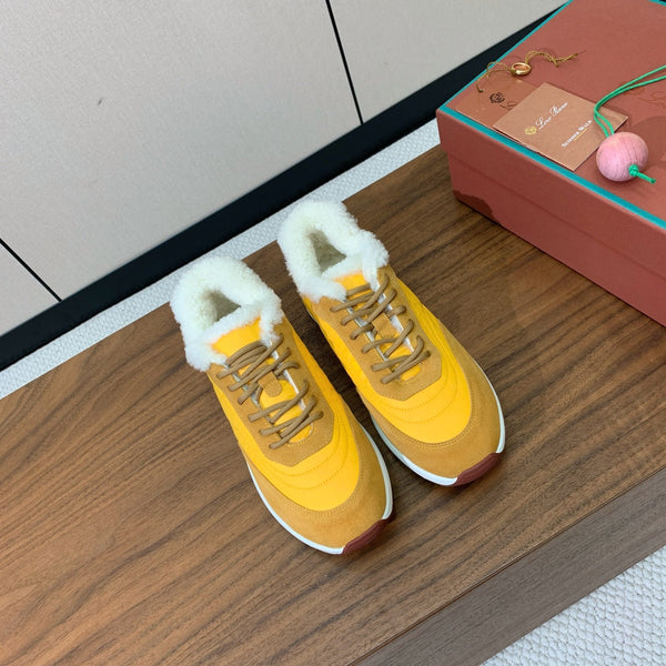LP Week-end Walk Sneakers In Yellow Mix Dark Yellow Denim With Wool Fleece Lining  984278