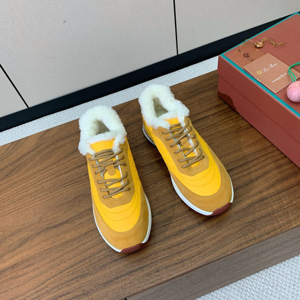 LP Week-end Walk Sneakers In Yellow Mix Dark Yellow Denim With Wool Fleece Lining  984278