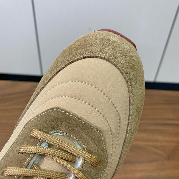 LP Week-end Walk Sneakers In Dark Beige Mix Camel Denim With Wool Fleece Lining 984283