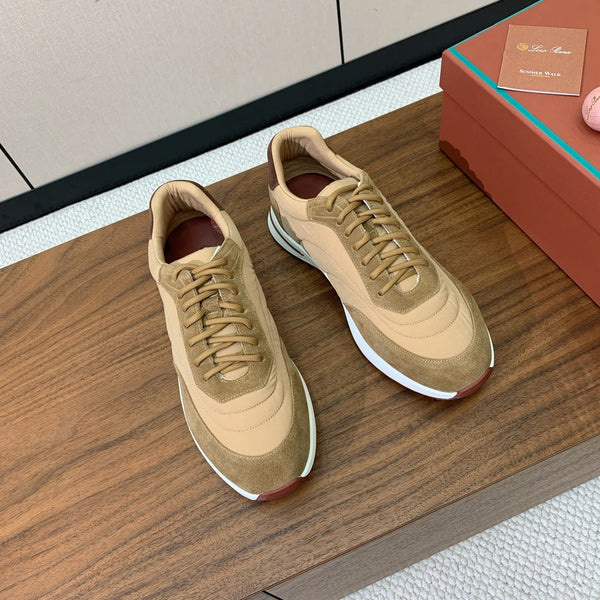 LP Week End Walk Sneaker In Dark Beige Mix Camel Denim Fabric And Sudede 984393