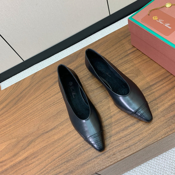 LP Rebecca Ballet Flats In Black Cowhide