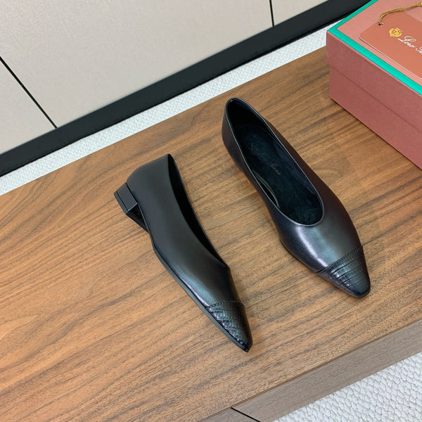LP Rebecca Ballet Flats In Black Cowhide