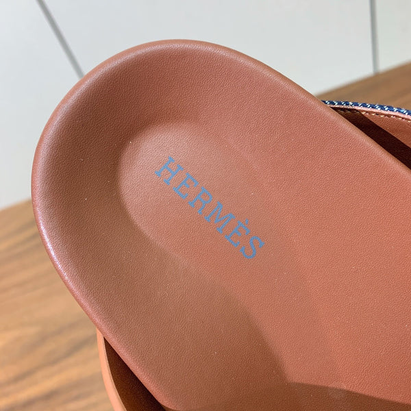 HM Kazimir Sandal Denim Brown Calfskin 294001