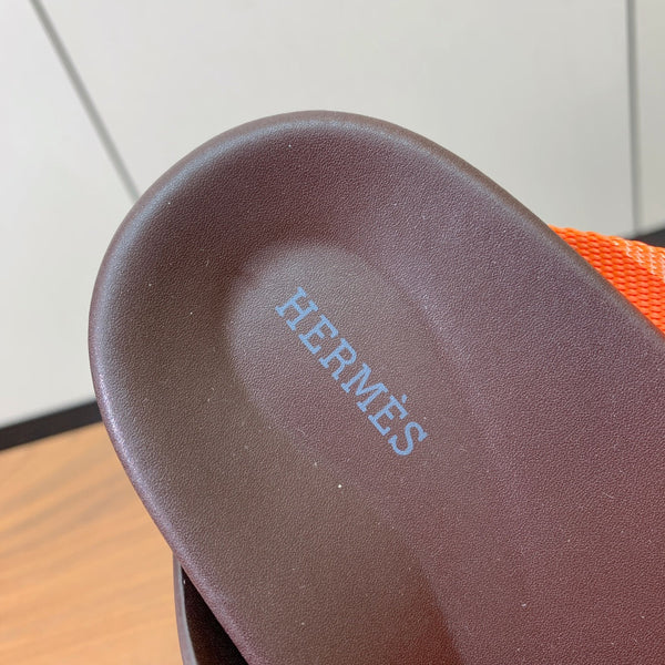 HM Kazimir Sandal Dark Brown Orange Frabic Calfskin 294009