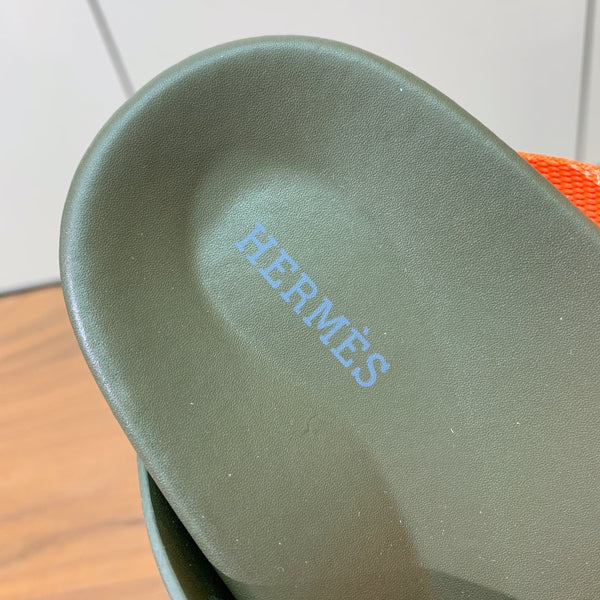 HM Kazimir Sandal Army Green Orange Frabic Calfskin 294010