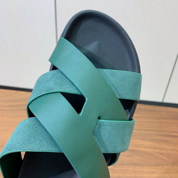 HM Kazimir Sandal Green Suede Calfskin 294028