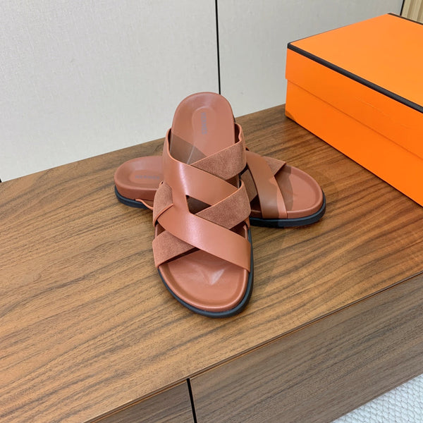 HM Kazimir Sandal Brown Suede Calfskin 294031