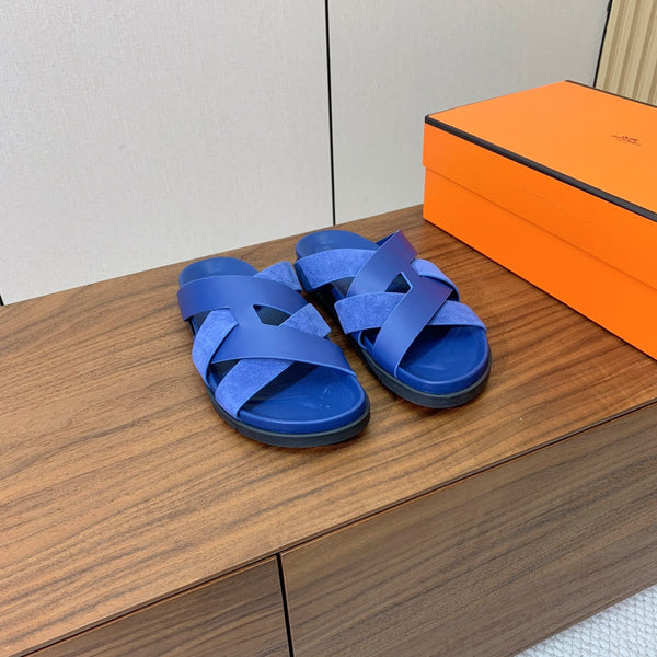 HM Kazimir Sandal Cobalt Blue Suede Calfskin 294032