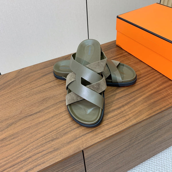 HM Kazimir Sandal Etoupe Suede Calfskin 294033