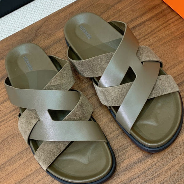 HM Kazimir Sandal Etoupe Suede Calfskin 294033