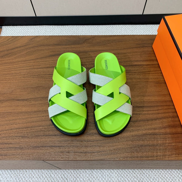 HM Kazimir Sandal Green Farbic Calfskin 293984