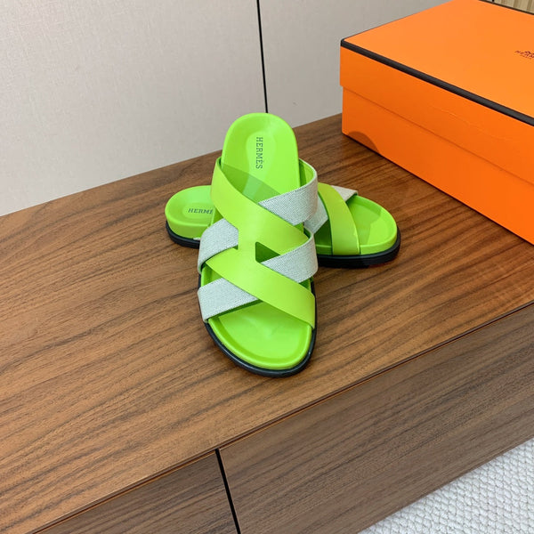 HM Kazimir Sandal Green Farbic Calfskin 293984