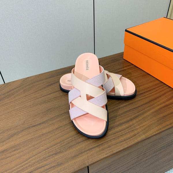 HM Kazimir Sandal Pale Pink Farbic Calfskin 293987