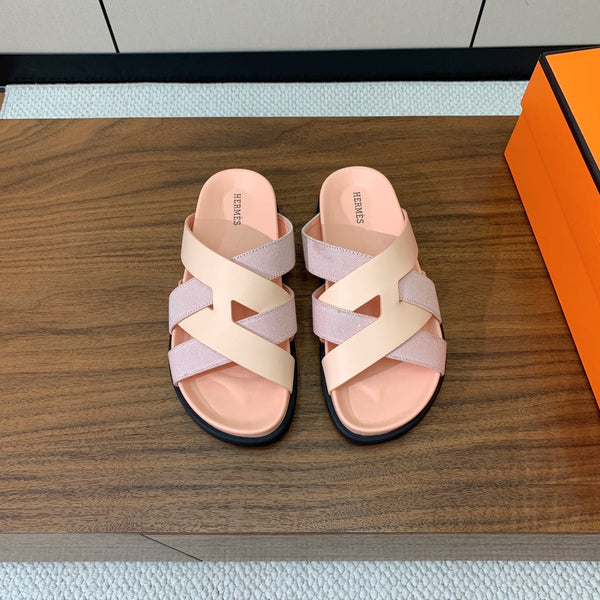 HM Kazimir Sandal Pale Pink Farbic Calfskin 293987