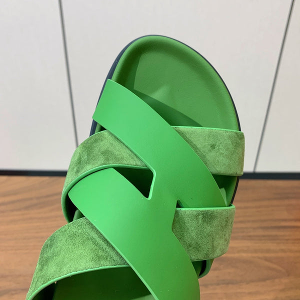 HM Kazimir Sandal Green Suede Calfskin 293990