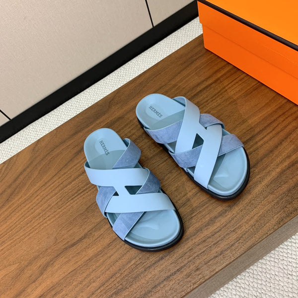 HM Kazimir Sandal Light Blue Suede Calfskin 293992