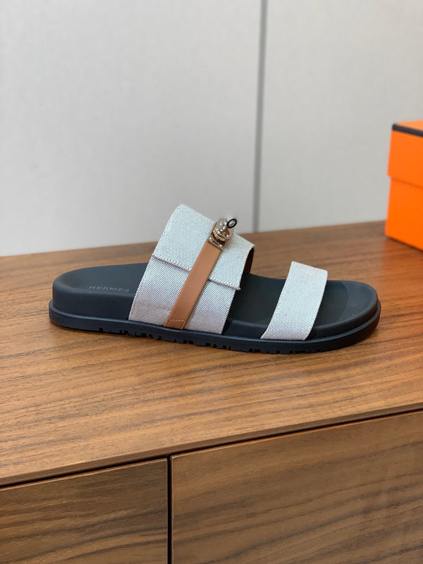 Sandalo HM Jackson in pelle di vitello grigio nero 294042