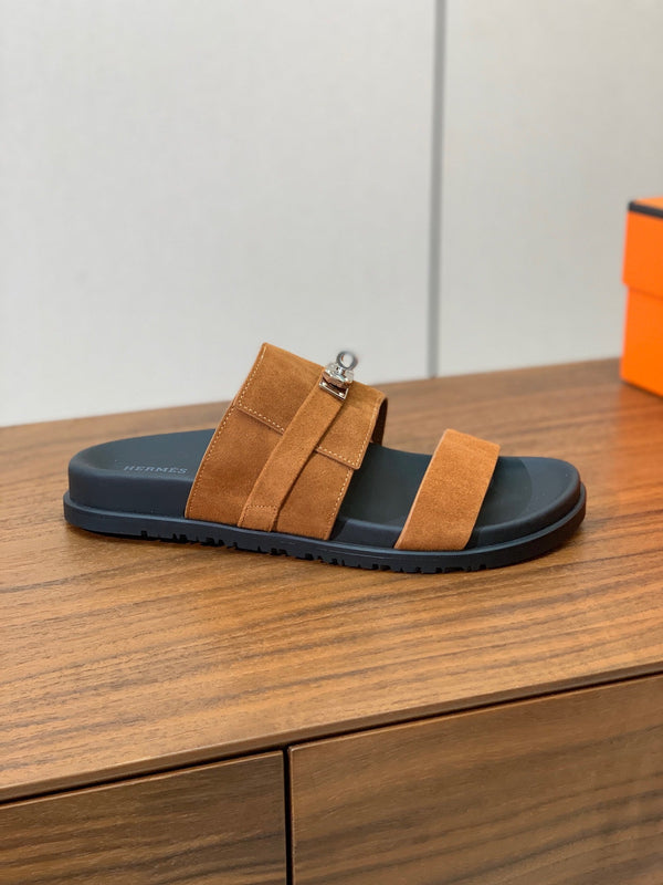 HM Jackson Sandal Brown Chocolate Suede Calfskin 294047