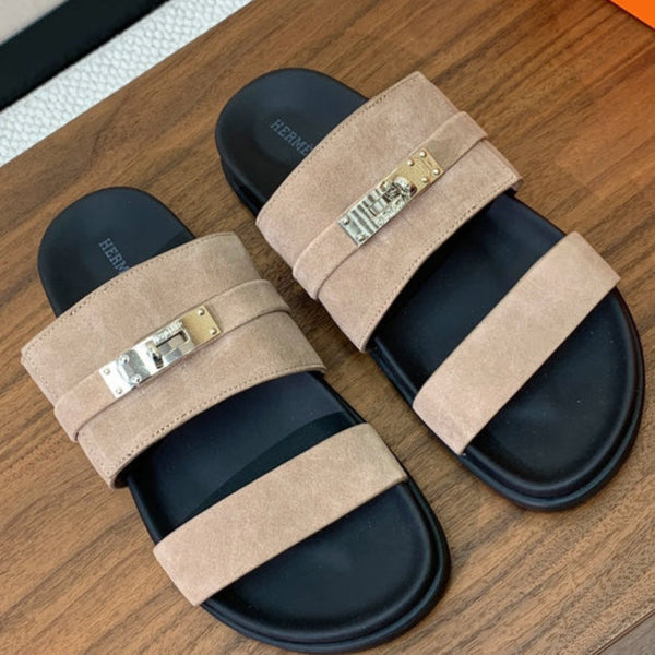 HM Jackson Sandal Pure Beige Suede Calfskin 294049