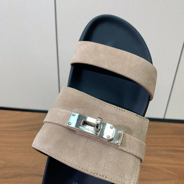 HM Jackson Sandal Pure Beige Suede Calfskin 294049