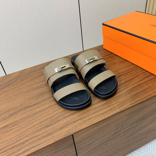 HM Jackson Sandal Beige Black Cowhide 294060