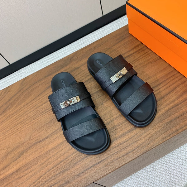 HM Jackson Sandal Black Cowhide 294063