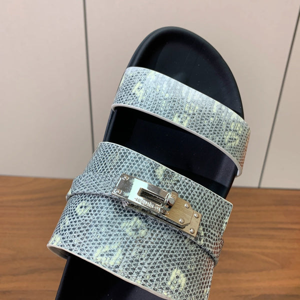 HM Jackson Sandal Gray Marble Cowhide 294064