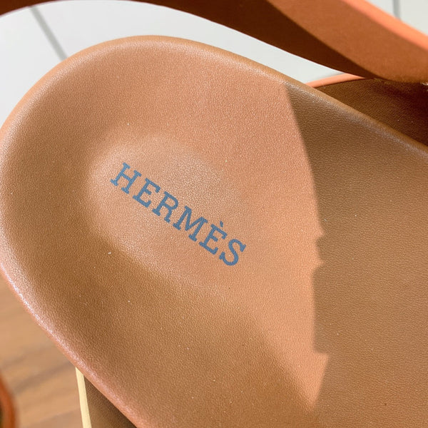 HM Heracles Sandals Brown Beige Frabic Calfskin 294068