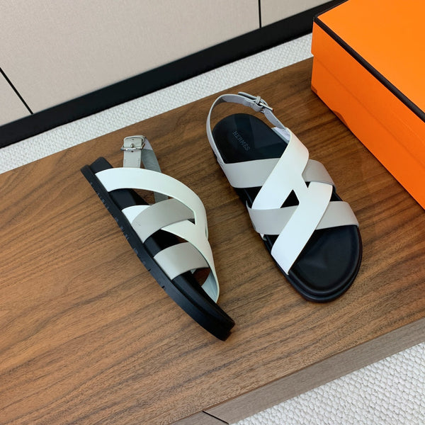 HM Heracles Sandals White Gray Calfskin 294075