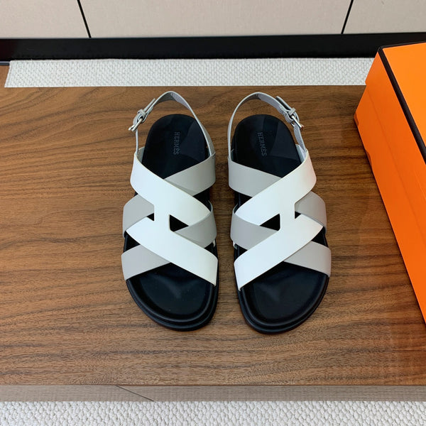 HM Heracles Sandals White Gray Calfskin 294075