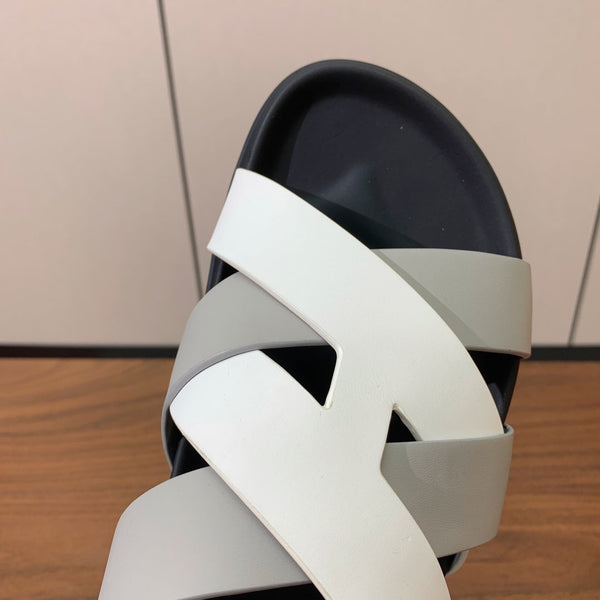 HM Heracles Sandals White Gray Calfskin 294075