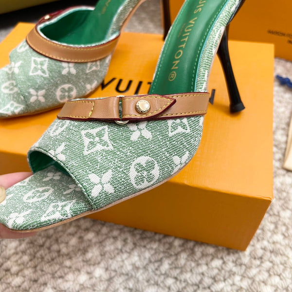 lv neo revival 90 green monogram denim calfskin