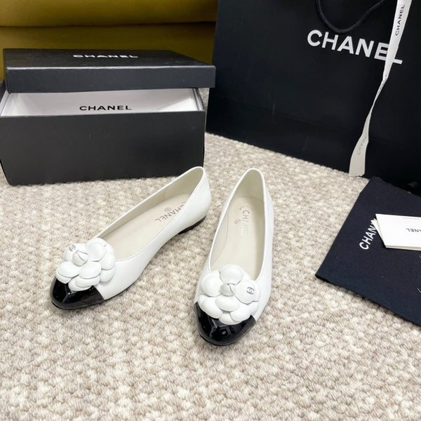 ballerina fiore vitello bianco vitello verniciato nero